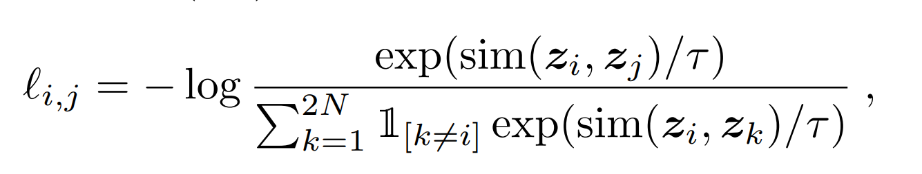 loss function of SimCLR